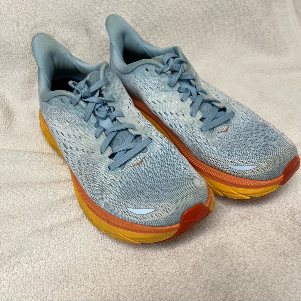 Hoka One One Light Blue Run Walk Sneakers Shoes Sz 8.5